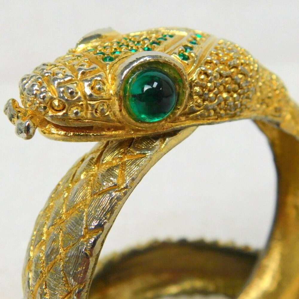 Vintage DeNicola Snake crystal clamper bracelet
